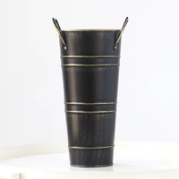 Vase en métal galvanisé de style français avec poignée, 6 pièces, blanc, style farmhouse, idéal pour les arrangements floraux séchés