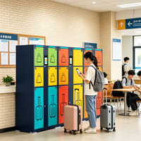 Casier à bagages intelligent en acier Xinju, paiement par carte de crédit, espèces et pièces de monnaie, armoire de rangement en libre-service 24h/24