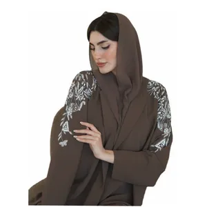 Khamis-gorros de hijab thobe, ropa islámica árabe, diseño de piedra Lain abaya