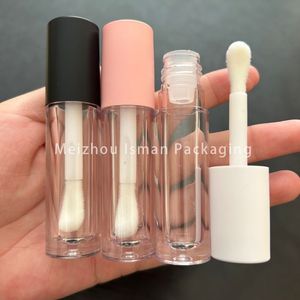 ISMAN Nouveaux tubes ronds de 5 ml pour gloss à lèvres, emballages transparents vides pour gloss, applicateur à grande brosse noir, blanc, rose, logo personnalisé - Product Image 2