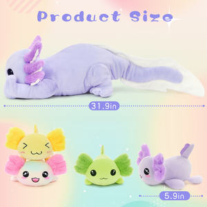 Ensemble de jouets en peluche <span class=keywords><strong>axolotl</strong></span> 4-en-1 phosphorescents, très demandés, pour câlins au coucher, soulagement de l'anxiété et soutien émotionnel - Product Image 4