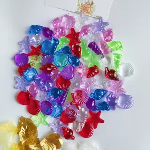 Hongzhi Sea Animal MIx Color Transparent Plastic Acrylic Beads Rocks Gem For Kit Toy Mermaid Wedding Party Decoration