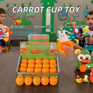 Juguetes Blandos de Conejo y Zanahoria de Dibujos Animados JINCAN al por Mayor, Juguetes Sensoriales Antiestrés para Niños de 5 a 7 Años - Product Image 2