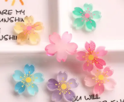 Großhandel gemischt 3d Nagel DIY Handwerk leuchtende Harz Charms Blume Mini Kawaii beleuchtet in den dunklen Flatback Cartoon Cabochons
