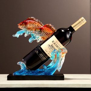 El estante transparente para vino tiene más de un adorno de pez dorado cada año, adorno creativo para bandeja de vino con entrada - Product Image 1
