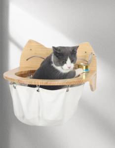 Modern Luxury Wood <b>Climbing</b> <b>Frame</b> Stylish Wall Hanging Cat Basket with Eco-Friendly Halloween & Christmas Bed Packed in Carton - Product Image 2