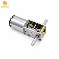 Motor DC Worm GM1812-N20 12V Langsung dari Pabrik, Poros Keluaran Ganda 90 °   Kotak Gigi Logam untuk Sistem Pintu Otomatis