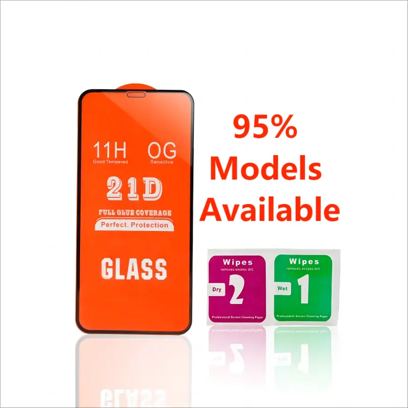 21D micas vidrio templado para celular protector de pantalla 2.5d Full Cover 9h 21d Tempered Glass For Redmi Note 8 for tecno