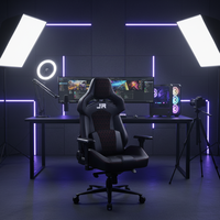 Chaise de bureau gaming 2026 haut de gamme à dossier haut avec revêtement en cuir PU, design moderne, pivotante et réglable en hauteur à 3 niveaux