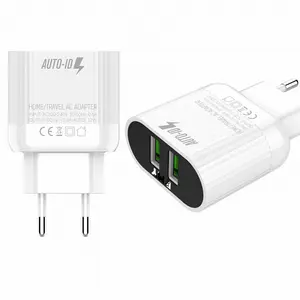 EMY 5V 2.4A 12W Dual USB Ports Wholesale portable home 5v 2a dual usb usb eu plug fast charging