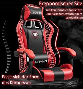<span class=keywords><strong>CHAHO</strong></span> Silla Gamer de Oficina Más Económica, Cómoda Silla de Cuero para Juegos de Computadora, Silla para Juegos de Carreras - Product Image 6
