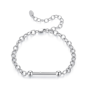 Pulsera <span class=keywords><strong>de</strong></span> Cadena <span class=keywords><strong>de</strong></span> Eslabones <span class=keywords><strong>de</strong></span> <span class=keywords><strong>Plata</strong></span> <span class=keywords><strong>de</strong></span> Ley 925, Ajustable, con Estrella Grabada, Pulsera DIY para Mujer, Decoración Minimalista para la Muñeca - Product Image 3