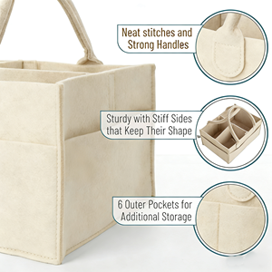 Panier de rangement élégant en feutre réutilisable et portable de grande capacité pour couches de bébé et essentiels pour nouveau-nés - Vente chaude - Product Image 4