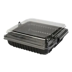 Patented Small Square Plastic Food Container Premium Quality Food Grade Stackable With PET Lid For Restaurant