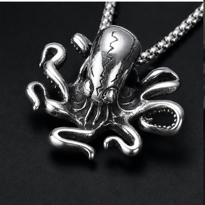 Yunnique – pendentif en acier inoxydable en forme de pieuvre, collier unisexe, style punk de rue, bijoux rétro à la mode Hip Hop - Product Image 2