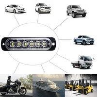 Feu stroboscopique à 6LED pour voiture, lumière d'avertissement, clignotant, lampe d'urgence pour remorque, camion automobile, phare latéral pour moteur