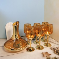 Ensemble de carafe à vin en cristal de conception européenne YESCOM, capacité de 1,8 L, durable, multifonctionnel, emballage festif pour les fêtes, livraison rapide