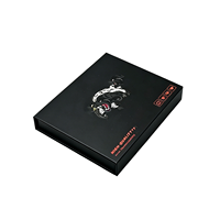 Boîte en carton rigide avec rabat magnétique noir, logo imprimé personnalisé, doublure en éponge, mousse EPE, carton rigide recyclable, emballage cadeau pour appareil photo