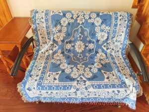 Bleu Boho Floral tissé Jacquard jeter couverture Marine Dot motif tapis <span class=keywords><strong>de</strong></span> plage pour Camping <span class=keywords><strong>lit</strong></span> utiliser Festivals - Product Image 6