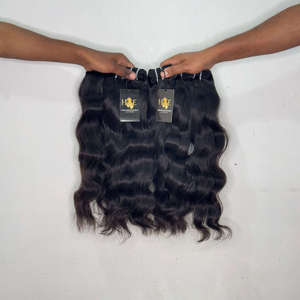 Extensiones de Cabello Humano Virgen Indio de Alta Calidad, Ondulado Natural, Liso, Rizado y Ondulado, Tipo Temple - Product Image 1