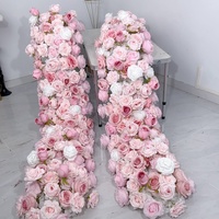 Chemin de table en soie artificielle rose personnalisé, fleurs pour mariage, centre de table, décoration de haute qualité