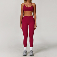 Ensemble de vêtements de Sport de haute qualité pour femmes soutien-gorge de Yoga à sangle réglable et short de Compression extensible taille haute ensemble 2 pièces ensemble de Yoga