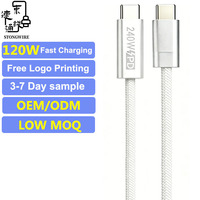 Cable USB Tipo-C a Tipo-C de Carga Rápida con Trenzado de Nailon, 120W 3A PD 3.1, Conductor de Cobre Puro, para Computadora, Cámara, Auriculares y Dispositivos iOS