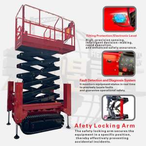 <span class=keywords><strong>Platform</strong></span> Kerja Udara Scissor Lift Crawler Baja Mangan Bersertifikasi CE dengan Kapasitas Beban <span class=keywords><strong>450kg</strong></span>, Tinggi 4m-20m, 4 Orang - Product Image 3