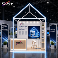 Stand de salon professionnel portable TIANYU, structure modulaire en aluminium avec panneaux d'affichage en tissu pour événements, conférences et promotion en détail