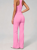 Ensemble de fitness personnalisé brossé, élégant, à pois, effet deux pièces, infroissable, couleurs contrastées, pour le yoga