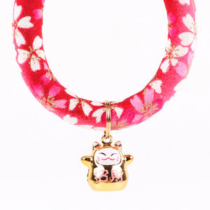 <span class=keywords><strong>Collar</strong></span> de gato Adorable con campana de la suerte, <span class=keywords><strong>Collar</strong></span> estampado hecho a mano de estilo japonés para gatitos, Halloween, Navidad, etc. - Product Image 3