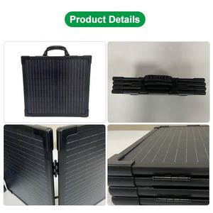 <span class=keywords><strong>Chargeur</strong></span> de panneau <span class=keywords><strong>solaire</strong></span> pliable portable 100W avec béquilles en aluminium pour RV Camping Blackout Off Grid System - Product Image 6