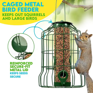 Mangeoires d'oiseaux dissuasives d'écureuil pour l'extérieur suspendues Tube en <span class=keywords><strong>cage</strong></span> à 4 ports Mangeoire pour oiseaux sauvages en acier résistant à la mastication et aux intempéries - Product Image 3