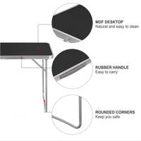 Table pliante de camping en alliage d'aluminium avec fonction de pliage, durable, avec poignée, design moderne pour une utilisation en extérieur et en cuisine