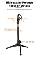 Mini trépied pliable de support de support de microphone de bureau portatif avec le support réglable de microphone en métal