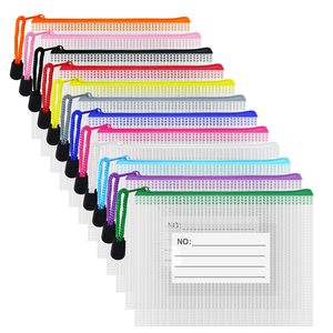 A4 không thấm nước rõ ràng lưới tập tin túi dây kéo tổ chức tài liệu nhựa văn phòng trường Chủ Đề Thi giấy lưu trữ - Product Image 4