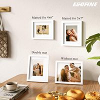 Egofine Lot de 4 cadres photo en bois massif 8x10 couvercle en plexiglas 4x6 5x7 tapis de table affichage mural cadre photo blanc