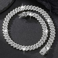 Chaîne cubaine de luxe en moissanite et diamant, plaquée or 14 carats, style hip-hop, pour clubbing, en vente, de l'exportateur indien