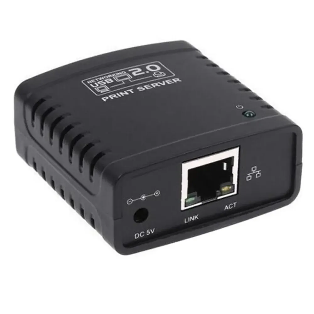 USB 2.0 LRP Print Server Share a LAN Ethernet Networking Printer Power Adapter USB HUB 100Mbps Network Print Server