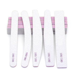 Nhà Máy Bán buôn móng tay tập tin 100/180 Grit nửa mặt trăng Vuông thẳng ngựa vằn móng tay tập tin có thể giặt giấy nhám làm móng tay móng chân công cụ - Product Image 5