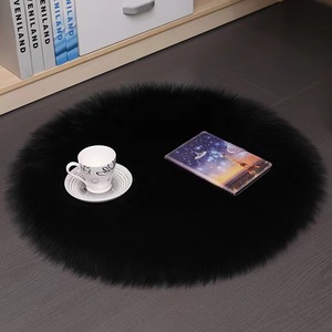 Offre Spéciale <span class=keywords><strong>blanc</strong></span> rond <span class=keywords><strong>moelleux</strong></span> tapis doux fausse fourrure en peluche laine moderne tapis pour salon salon tapis de sol décor à la maison - Product Image 4