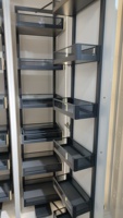 Panier coulissant d'angle personnalisé en alliage d'aluminium haut de gamme, organisateur de garde-manger intelligent à fermeture douce pour armoire de cuisine de luxe