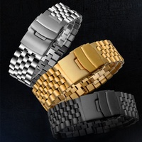 Haute 18mm 20mm 22mm 24mm 26mm Jubilee Bracelet Argent Or Rose Bracelet de montre 5 maillons en acier inoxydable massif Design vissé