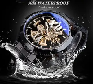 Montre automatique chinoise Winner Forsining 8026 GMT1192, bracelet en acier inoxydable, montres mécaniques, luxe, charme masculin, pour les hommes d'affaires - Product Image 4
