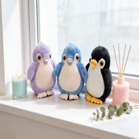 Peluche bébé OEM, adorable pingouin gris en peluche, jouet oreiller, cadeau d'anniversaire, brodé, doux, polyester, coton PP