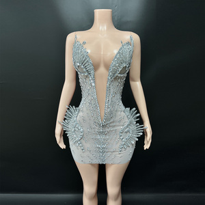 Novance Y5845 <span class=keywords><strong>Abito</strong></span> da Sera Elegante <span class=keywords><strong>per</strong></span> <span class=keywords><strong>Donna</strong></span>, Ultimo Design Sexy con Cristalli <span class=keywords><strong>per</strong></span> Cerimonie e Feste di Gala - Product Image 2