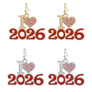 I Heart 2026 Boucles d'oreilles Bijoux en alliage à la mode pour les occasions spéciales Cadeau de nouvel an parfait et autres boucles d'oreilles de mode - Product Image 5