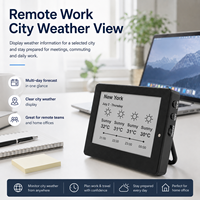 Kylendar Mini Calendrier Météo Intelligent à Écran E-Paper 4,2 pouces, Horloge de Bureau avec Prévisions Multi-Villes pour le Télétravail, le Bureau et la Planification d'Équipe