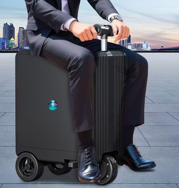 Motorized Electric Scooter Suitcase for Adults Smart Ride on Luggage With Front Opening Laptop Compartment