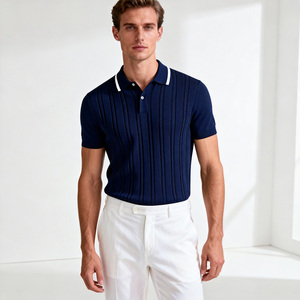 Set Completo <span class=keywords><strong>Polo</strong></span> in Maglia <span class=keywords><strong>a</strong></span> Costine in Cotone con Colletto Button-Down <span class=keywords><strong>a</strong></span> Maniche Corte, Vestibilità su Misura, Stile Business Casual, OEM ODM - Product Image 3